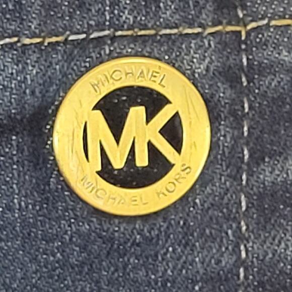 Michael Kors Womens Cropped Izzy‎ Skinny Denim Jeans Sz 8 Blue Dark Wash Stretch - Picture 4 of 12